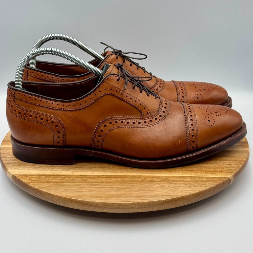 BROOKS Brothers Strand Cap-Toe Oxford Dress Men's Shoes 10.5D Walnut Brown